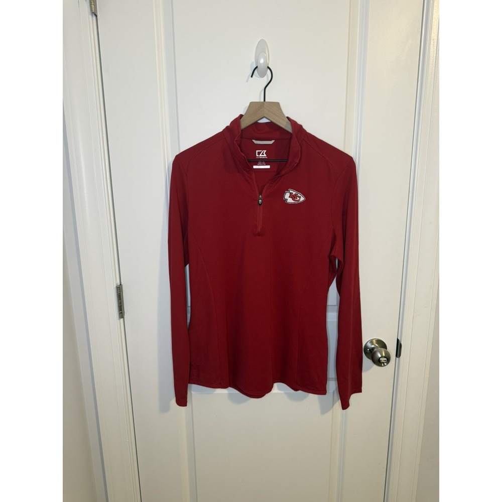 Cutter & Buck Kansas City Chiefs 1/4 Zip Pullover Red Women's Size XL NFL